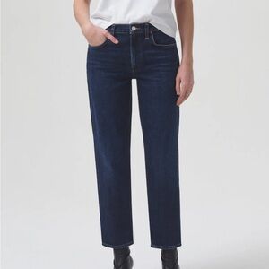 Agolde Kye Mid-Rise Straight Crop Jean in Song wash